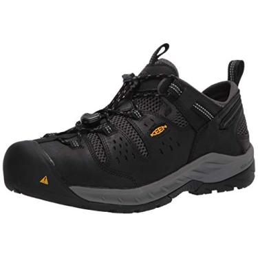 Imagem de KEEN Utility Atlanta Cool 2 Tênis de trabalho masculino com bico de aço respirável de altura baixa, Sombra negra/escuro, 43