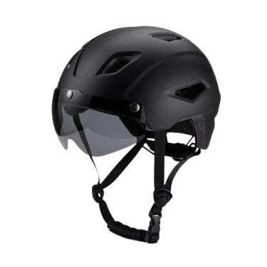 Imagem de menolana Capacete de bicicleta infantil para crianças com pára-brisas, equipamento respirável, chapéu ajustável, capacete de bicicleta para atividades ao ar, Preto