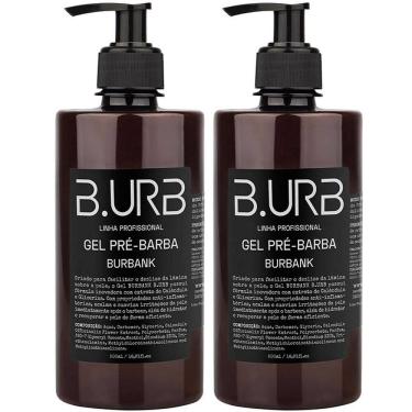 Imagem de Kit 2 Gel Pré Barba Burbank 500mL Profissional Bancada Barbearia Barba Urbana B.URB