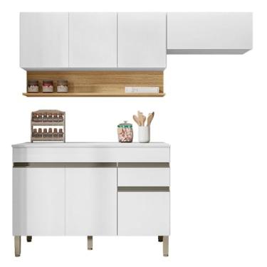 Imagem de Conjunto de Armarios Modulados Line com 7 Portas e 1 Gaveta Supremo/freijo