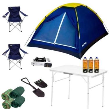 Imagem de Barraca de camping p/4 pessoas c/4 colchonete + cadeira - Mor