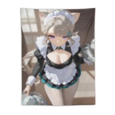 Imagem de LIEGBMEU Tapeçaria de biquíni sexy anime menina quente 76,2 x 101,6 cm interior exterior parede colcha arte decoração de tapeçaria caprichosa, AF096