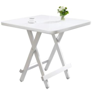 Imagem de Mesa dobrável quadrada dobrável mesa de madeira para computador para escritório em casa, piquenique, quintal, pernas dobráveis, mesa de jantar portátil para 2 a 6 pessoas (cor: /natural, tamanho: 70