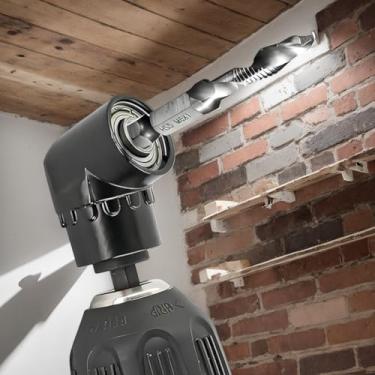 Imagem de Adaptador de broca de ângulo de 105 graus para chave de fenda elétrica, extensão de ferramenta elétrica, acessório de giro de canto de mandril (preto)