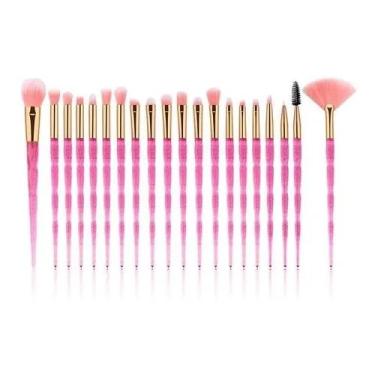 Imagem de Kit 20 Pincéis de Maquiagem Profissionais Make Completa com Estojo – Rosto e Olhos