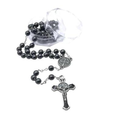 Imagem de Terço Hematita Medalha de São Bento Com Crucifixo - FORNECEDOR 1