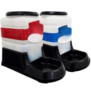 Imagem de Kit Bebedouro e Comedouro Automático Duplo para Cachorro e Gato 3L Reforçado Prático Antiformiga(Preto)