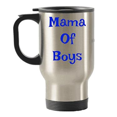 Imagem de Caneca de viagem Mamãe dos meninos – Caneca de chá com isolamento térmico – Presente de cerâmica