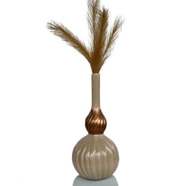 Imagem de Decoração mesa sala vaso garrafa alto luxuoso cobre decor