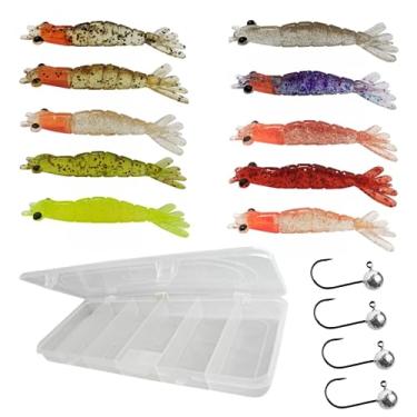 Imagem de Kit 10pç Camarão Artificial Robaleiro 9cm Robalo Matadeira