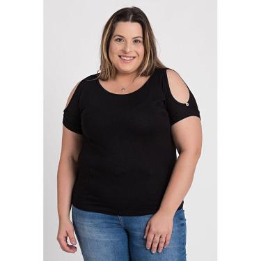 Imagem de Blusa Feminina Plus Size Visco Manga Morcego Vazado Botões - Anade