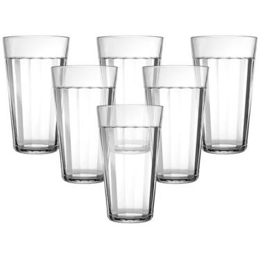Imagem de Jogo de Copos de Vidro 450ml 6 Peças Nadir Americano Long Drink, Crist