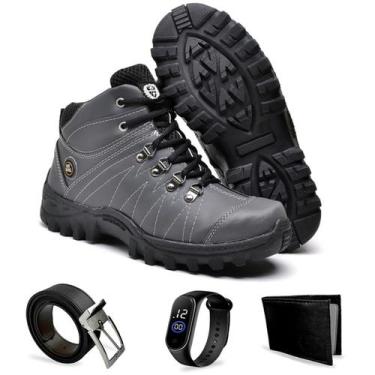 Imagem de Bota Coturno Adventure Masculino Cat sklll Casual Cinto + Carteira + R