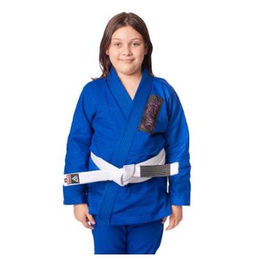 Imagem de Kimono Jiu Jitsu Infantil Sarja Azul feminino - kimonos inv, M2