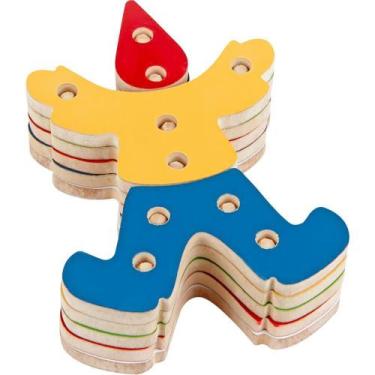 Imagem de Brinquedo de Montar Palhaço MDF com 12 Peças - Carlu