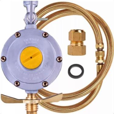 Imagem de Kit Instalação Fogão Cooktop Gás Botijão Mangueira 2,5m - Hidrogas