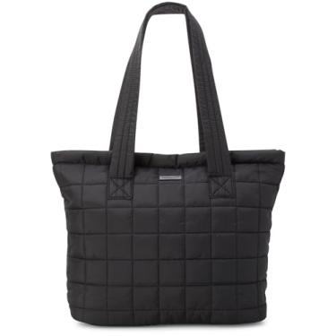 Imagem de Reebok Bolsa feminina – Bolsa leve acolchoada para viagem, trabalho, viagens e uso diário, Camryn acolchoada preta, tamanho �nico