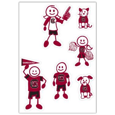Imagem de Conjunto de decalques NCAA Siskiyou Sports Fan Shop South Carolina Fighting Gamecocks Family pequeno tamanho único cor do time