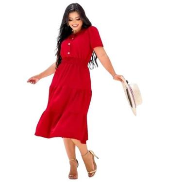 Imagem de Vestido Midi Plus Size Noemi Moda Evangélica Feminina - MISS FLOWER, V