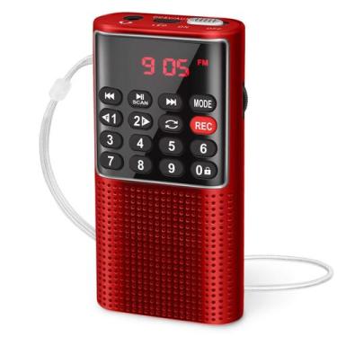 Imagem de Rádio FM Portátil PRUNUS J-328 - Com Gravador - Vermelho