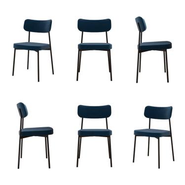 Imagem de Kit com 6 Cadeiras para Sala de Jantar Mona Yescasa Blue