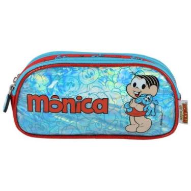 Imagem de Estojo Escolar 3 Compartimentos Mônica Magali Metalizado - Luxcel