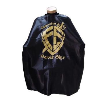 Imagem de Capa Preta De Cetim Brilhante De Corte Barbeiro Profissional - Barbers