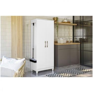 Imagem de Armário Multiuso Moval Jade 2 Portas De Giro Com 4 Ganchos Branco
