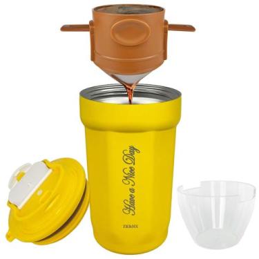 Imagem de Cafeteira de acampamento ZK&HX LIFE 400mL com infusor de chá 316SS