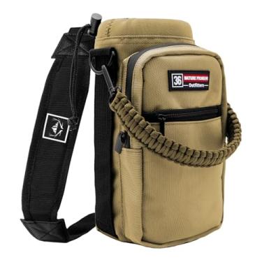 Imagem de NATURE PIONEOR Suporte Para Garrafa De Água Com Alça Ajustável - Bolsa Manga Isolada, Paracord E 2 Bolsos Armazenamento 18/24/25/26/32/36/40/46 Oz, Caminhada, Acampamento, Academia