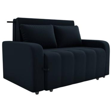 Imagem de Sofa Cama 2 Lugares 138 cm Amora Veludo Inca E451 Preto Milani Store
