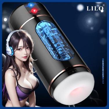 Imagem de Masturbador Masculino Vibrador Lanterna Recarregável Gemidos Voz Bonec