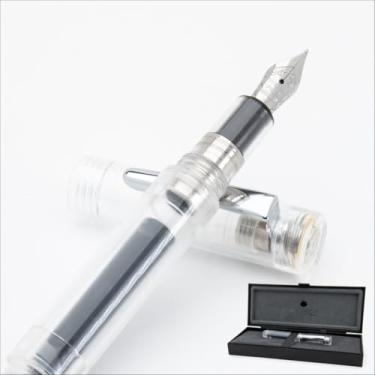 Imagem de Monteverde MVP Caneta-tinteiro transparente diamante - ponta fina - mini caneta de bolso compacta e versátil - JoWo ponta de fabricação alemã - cartucho e enchimento de conta-gotas