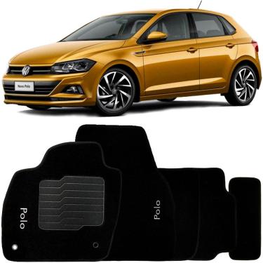 Imagem de Jogo de Tapete Automotivo Carpete Polo 2018 à 2025 Soft Logo Bordado 5 Peças