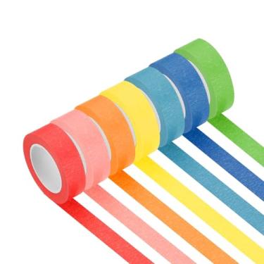 Imagem de PATIKIL Fita adesiva colorida de 2,5 cm x 14 m, 7 rolos com código de cores para pintura de parede e organização de laboratório de ciências