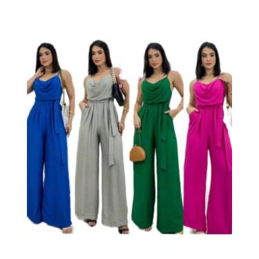 Imagem de Macacão Cinza Longo Feminino De Luxo - Rotta Girls, M