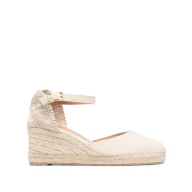 Imagem de Castañer Carol 60 Wedge Espadrille Pump feminino, Marfim, 38