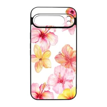 Imagem de qizjio Capa de telefone de verão à prova de choque protetora com flor de hibisco para Google Pixel 9 Pro XL