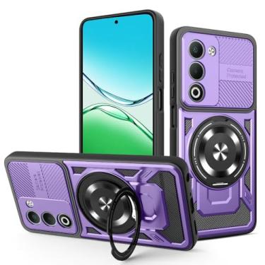 Imagem de Kukoufey Capa compatível com Oppo A5 CPH2727 / A5 5G CPH2735 / A5i Pro CPH2755 / A5m, compatível com MagSafe, suporte magnético giratório de 360 graus, capa para celular roxa