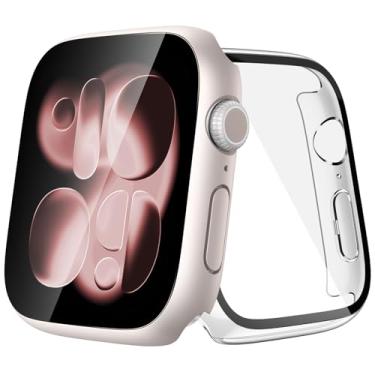 Imagem de JULK [Pacote com 2 capas Starlight com protetor de tela de vidro temperado para Apple Watch 11 (2025) 42 mm, capa protetora rígida de policarbonato com cobertura total para iWatch Series 11/10 de 42