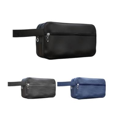 Imagem de Necessaire Bolsa Unissex Estojo Grande Condado Organizadora Viagem Alça Organizador Trabalho Maquiagem Cosmeticos (Preto)