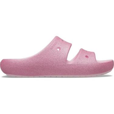 Imagem de Sandália Crocs Classic Glitter Sandal V2 K Pink Milk, 29, Pink milk