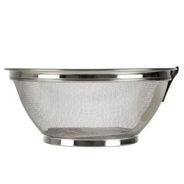 Imagem de Utensílios De Cozinha Escorredor De Alimentos Multiuso Macarrão Legumes Frituras Lavar Redondo 25Cm Em Metal Resistente Telado Top Chef