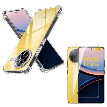 Imagem de Capa Capinha Anti Impacto + Película de Vidro 3D Para Xiaomi Poco F7 Ultra Tela de 6.67 Polegadas - Bluepink