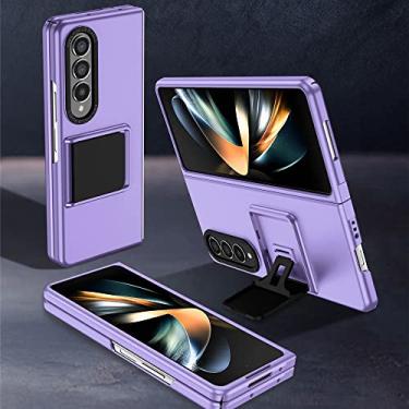 Imagem de Estojo portátil simples para Samsung Galaxy Z Fold 4 5G Fold3 Fold4 Fold 3 Zfold4 Zfold3 Acessórios para celular Capa, roxo, para Samsung Z Fold 3