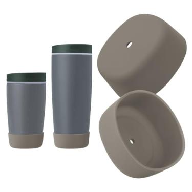 Imagem de KGULQ 2 peças de bota de silicone para Owala SmoothSip Slider, manga antiderrapante para caneca de café de viagem (fora da grade)