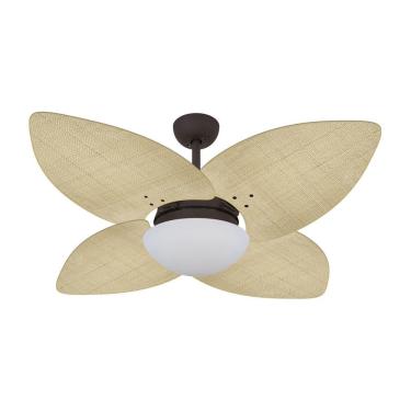 Imagem de Ventilador de Teto Dormamu Marrom Texturizado 4 Pás Palmae Natural 127V