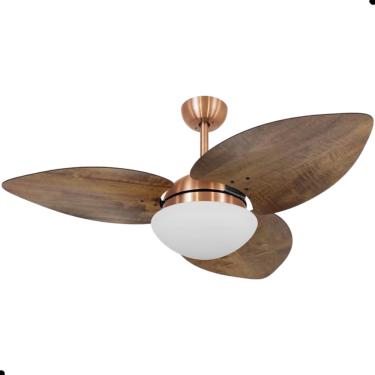 Imagem de Ventilador de Teto Dormamu Cobre 3 Pás Rádica Imbuia 127V com Controle