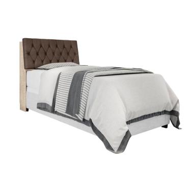 Imagem de Cabeceira Box Solteiro Isis Amarula com Capitonê Marrom