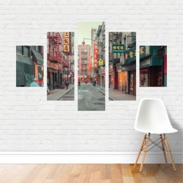Imagem de Quadro Cidades Rua Chinatown New York Nova Iorque EUA Canvas - Plinpli
